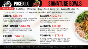 Poke Dojo Menu